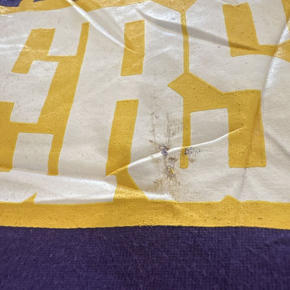 Vintage Y2K UNI Northern Iowa Panthers Purple Graphic Logo Tee Shirt Mens 2XL - Picture 10 of 10